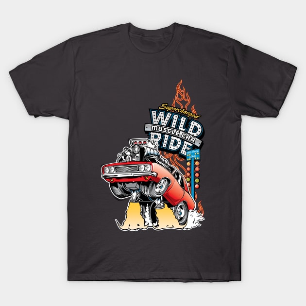 Hot Rod Wild Ride Muscle Car T-Shirt by thatscool